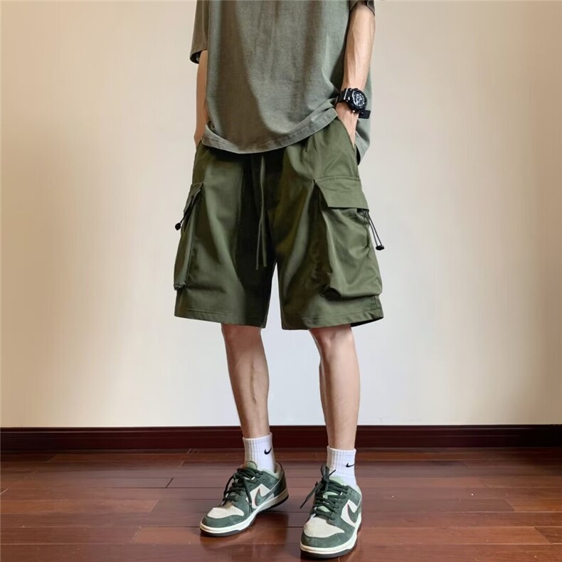 日系大口袋工装短裤男夏季潮牌ins宽松休闲直筒五分裤K5188-P29,男装牛仔裤,星座412-2