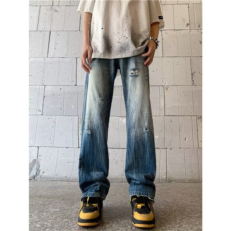青春流行ins男直筒水洗牛仔裤K2546P48,男装牛仔裤,星座1116-2
