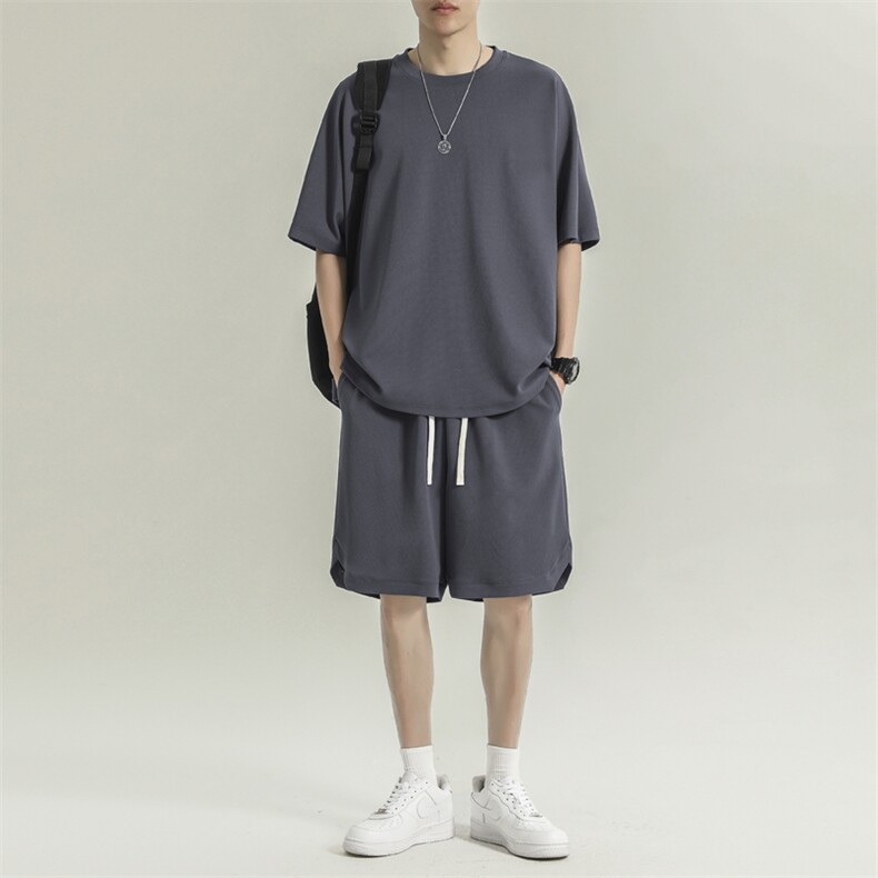 夏季运动清爽套装百搭衣服一套搭配痞帅夏天高端帅气TZ10-特批-65,男装休闲套装,星座718