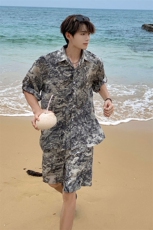 动物豹套装TZ77814特P45衬衫DCS77815特P27DK77816特P18套装控88，男装衬衫，星座227-7