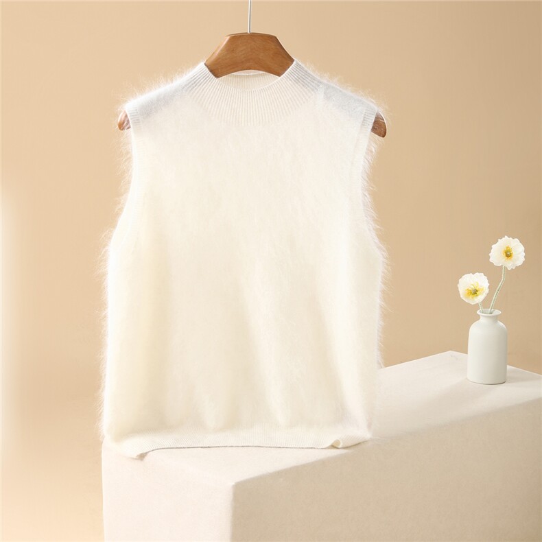 2025年秋季一线无袖半高时尚百搭通勤简约，女装羊绒衫，英集羊绒