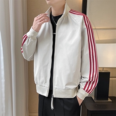立领开衫夹克男2026新款拉链卫衣条纹运动休闲外套JK02567-P75，男装夹克，星座308B-2