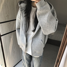 抖音得物高品质二开350克秋冬双头双拉链卫衣开衫外套W74，男装卫衣，电商A486