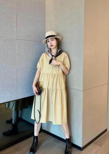 百搭休闲连衣裙，女装连衣裙，露彩