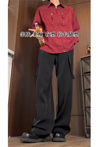 春季新款垂坠感休闲西裤宽松百搭长裤A061-AX00563-P50图片