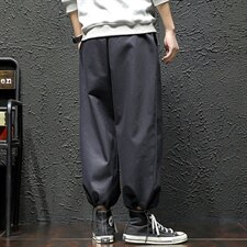 2021春季新日系瓷砖墙大码男抽绳束脚宽松九分裤休闲裤K2016-P35，男装休闲裤，电商A001