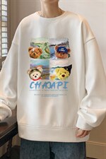 华夫格！2023秋季新款男士圆领卫衣潮流长袖T恤HWY10P30，男装卫衣，电商B220