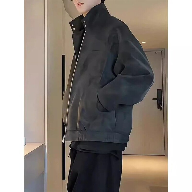 现货网图慎用春秋款皮夹克扎染皮衣外套棒球服JK313P6,男装夹克,星座1904A