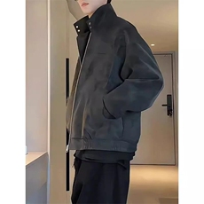 现货网图慎用春秋款皮夹克扎染皮衣外套棒球服JK313P6，男装夹克，星座1904A