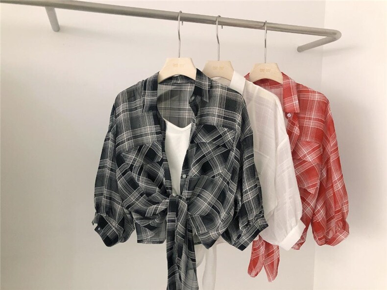 沐沐2022夏格子两件套，，其它，沐·沐