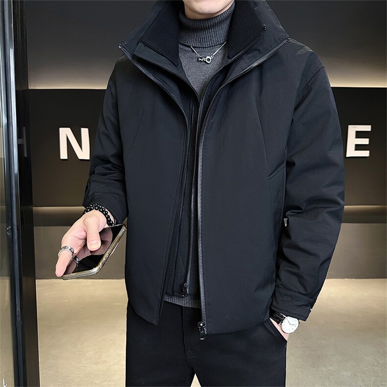 新标90绒店主风冬季男士立领假两件羽绒服保暖外套2668-P265,男装羽绒服,电商B328