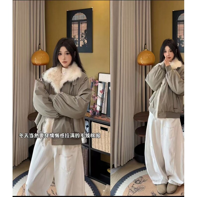 25新款座山雕长毛大翻领棉服加绒加厚工装派克服PU皮ZX39批118,男装棉衣,星座307A