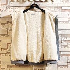 NM53137-P140牛仔外套男大码加厚加绒衣男羊羔毛服男，男装棉衣，电商A040A