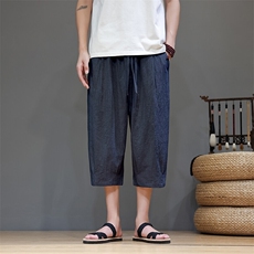 风亚麻70，棉30休闲七分裤Y99-P75，男装牛仔裤，星座816A（原B366）