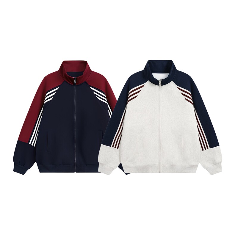 抖音得物高品质美式高街重磅结构织带拼接撞色立领卫衣外套CM41，男装卫衣，电商A486-1