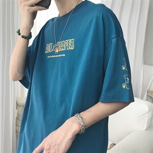 【】A003-HT1179-P25夏装新款可爱熊印花男士短袖T恤图片