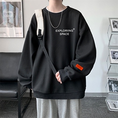 NASA华夫格卫衣圆领卫衣男长袖t恤男外套HW76244-P30加绒款-P40，男装卫衣，电商A040