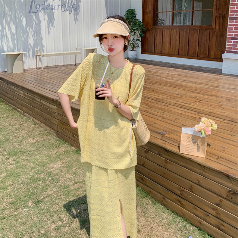 流行小香风蕾丝套装裙女夏两件套盐系小众不撞款名媛气质高级感,女装套装/套裙,2C272