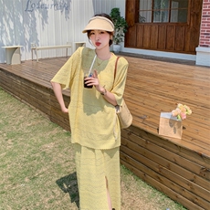 流行小香风蕾丝套装裙女夏两件套盐系小众不撞款名媛气质高级感，女装套装/套裙，2C272