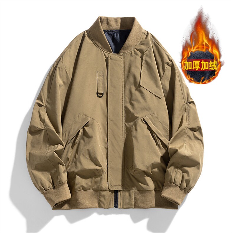 2024上新棒球领加绒加厚夹克支持二开得物工装大口袋现货JK2408厚，男装夹克，星座301B-2（原A443-1）