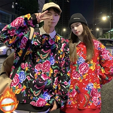 B203秋冬加绒保暖衣圆领防寒花卫衣外套潮男女团队服火锅店中汉服，男装卫衣，星座115A(原星座507）