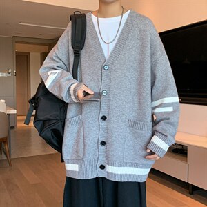 港风秋季针织开衫潮流毛衣ins时尚宽松外套休闲百搭 M130-P43图片