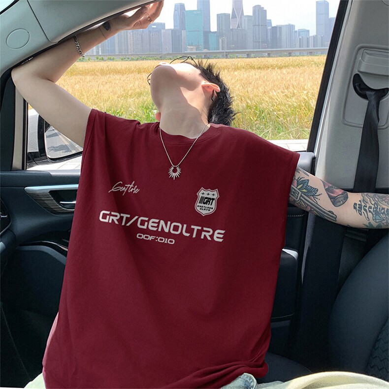 可48小时发货支持抖音得物来样二开240克重磅美式纯棉背心无袖t恤，男装背心/马甲，电商A486-1