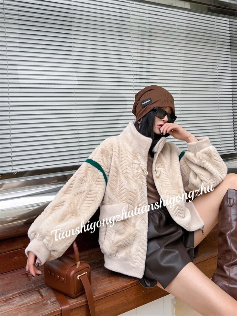 貂毛拼色外套，其它，天使公主