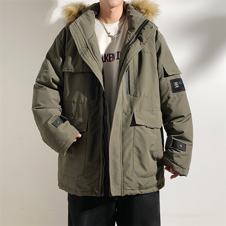 港风2025新品冬季宽松棉服派克服毛领冬装加厚外套D010-P145,男装棉衣,星座717