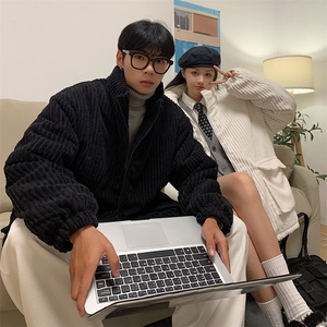 1506-1/MY33/P85灯芯绒立领冬季宽松情侣棉服保暖男女棉衣1图片