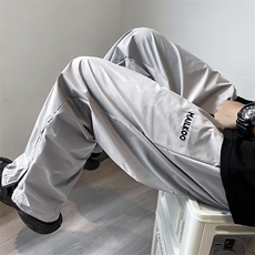 美式复古直筒宽松运动裤韩版休闲设计感拖地阔腿裤男K7166-P34，男装休闲裤，星座512-4