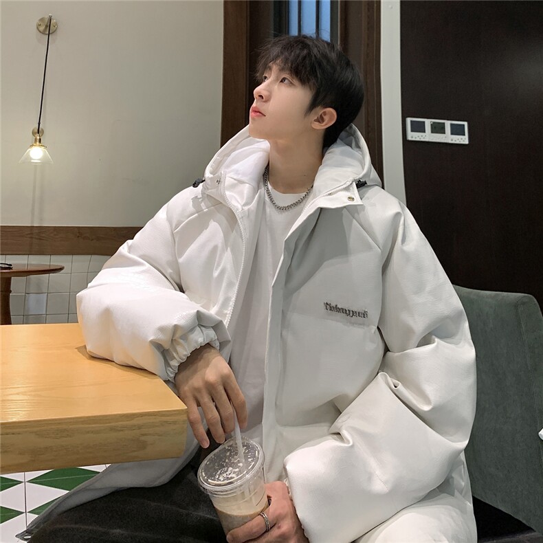 港风连帽鳄鱼纹金属装饰设计大码潮流休闲棉衣男MY77744P128控168，男装棉衣，星座227-7