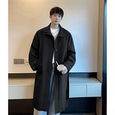 2026港风英伦单排扣腰带风衣男大码M-5XL中长款男FY77916P95控148，男装风衣，星座227-7