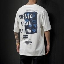 20夏季新款日系潮流韩版宽松情侣字母印花男装短袖T恤T1030-P35，男装T恤，电商A009A（原A058A）