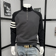 秋季新款男士时尚百搭撞色半拉链立领卫衣高级感WY124-P42，男装卫衣，星座208-5