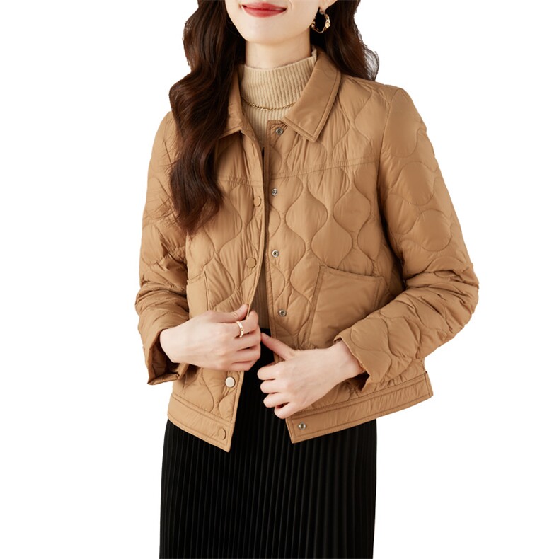 2024冬季新款羽绒服单排扣90%白鸭绒短款休闲款,女装羽绒服,蝶眷