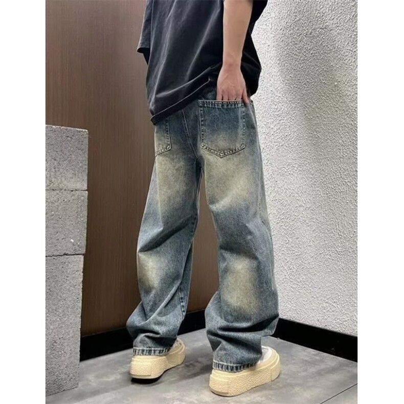 港风潮男春秋字母牛仔裤嘻哈ins潮高街潮流痞帅长裤NKB824,男装牛仔裤,星座1116A（原606A-3）