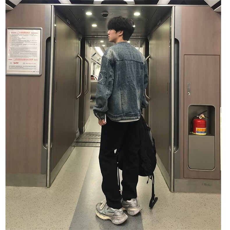 春秋季日系复古刺绣水洗牛仔外套男宽松蓝色工装夹克上衣JK2215,男装夹克,星座1116A（原606A-3）