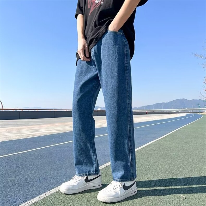 牛仔裤男春季阔腿ins宽松潮流裤子NZ722P45,男装牛仔裤,星座1116-2