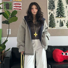 抖音得物高品质二开25秋冬美式重磅宽松结构双面连帽卫衣外套W68，男装卫衣，电商A486