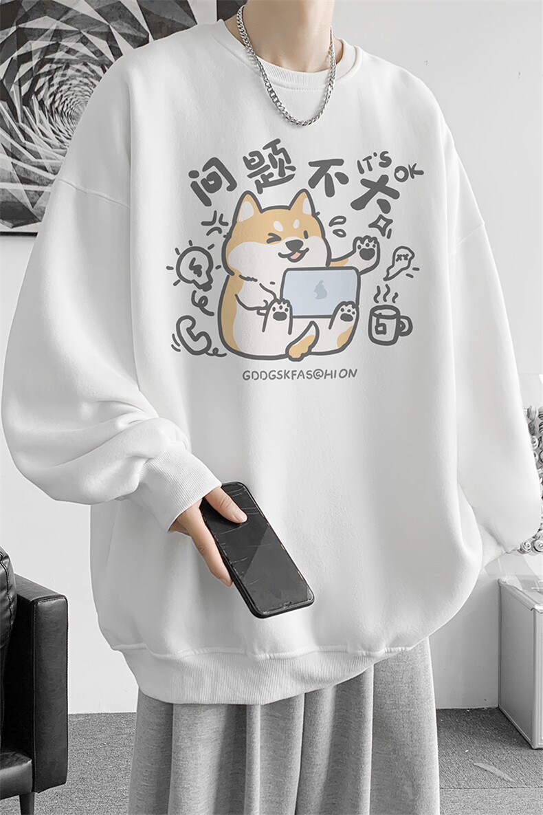 已注册/华棉内景秋冬重磅趣味宽松圆领卫衣男WY00246/P35加绒P45,男装卫衣,电商B316