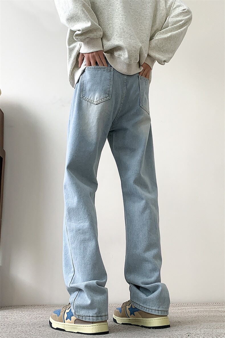现货主推款加大码纯色直筒牛仔裤男XZ-310A-2BK305P50控78,男装牛仔裤,星座310A-2