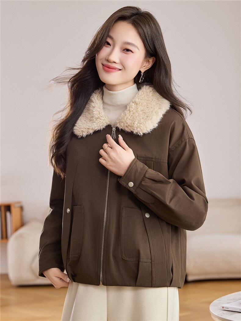 现货2025新款冬季加绒棉衣保暖派克服,女装棉衣/棉服,悦祺