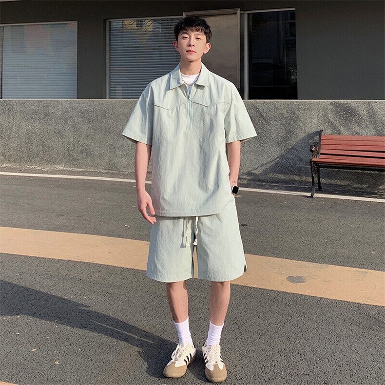 新款休闲短袖短裤套装，男装休闲套装，星座1206-1（原A206-1）