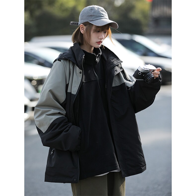 DZ3139-TP135控198Cityboy冬季撞色潮牌三合一冲锋衣两件套棉服,男装棉衣,电商A102-1