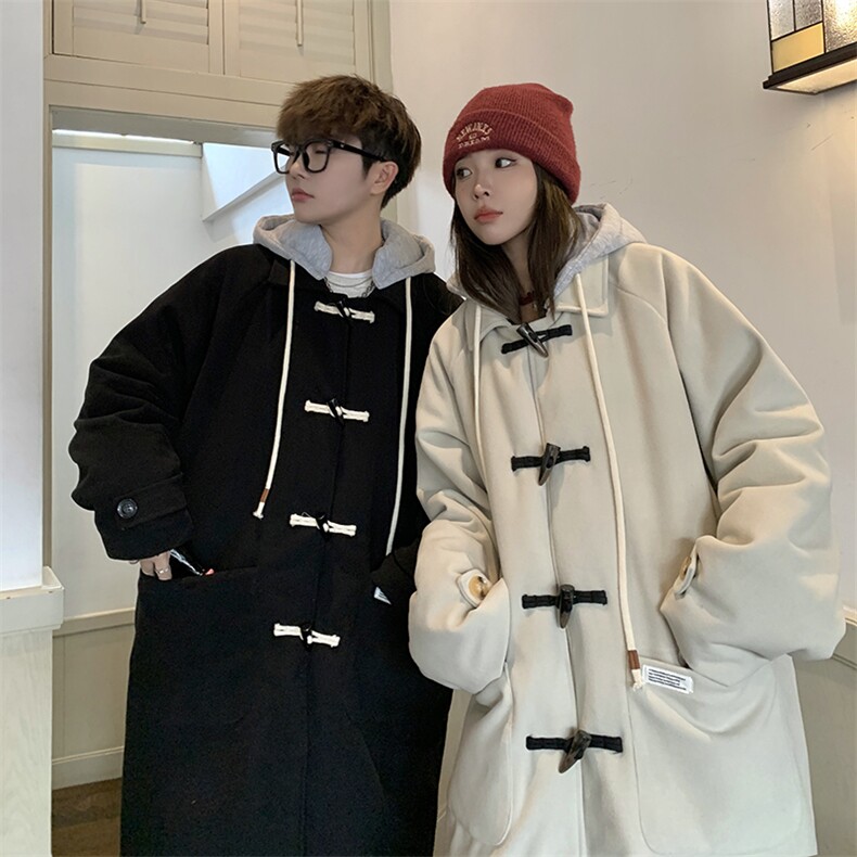 1港风情侣牛角扣加棉呢大衣男可拆卸帽外套男FY8716P138控188，男装毛呢大衣，星座226-2