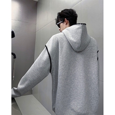 WY10155-特P48控88新款连帽贝壳绣花麦穗提花大码男宽松情侣卫衣，男装卫衣，电商A059
