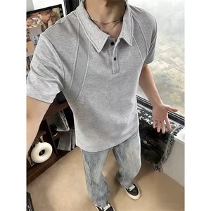 D202-P34 2026夏季新款解构拼接空气层短袖POLO衫，男装T恤，电商B323A