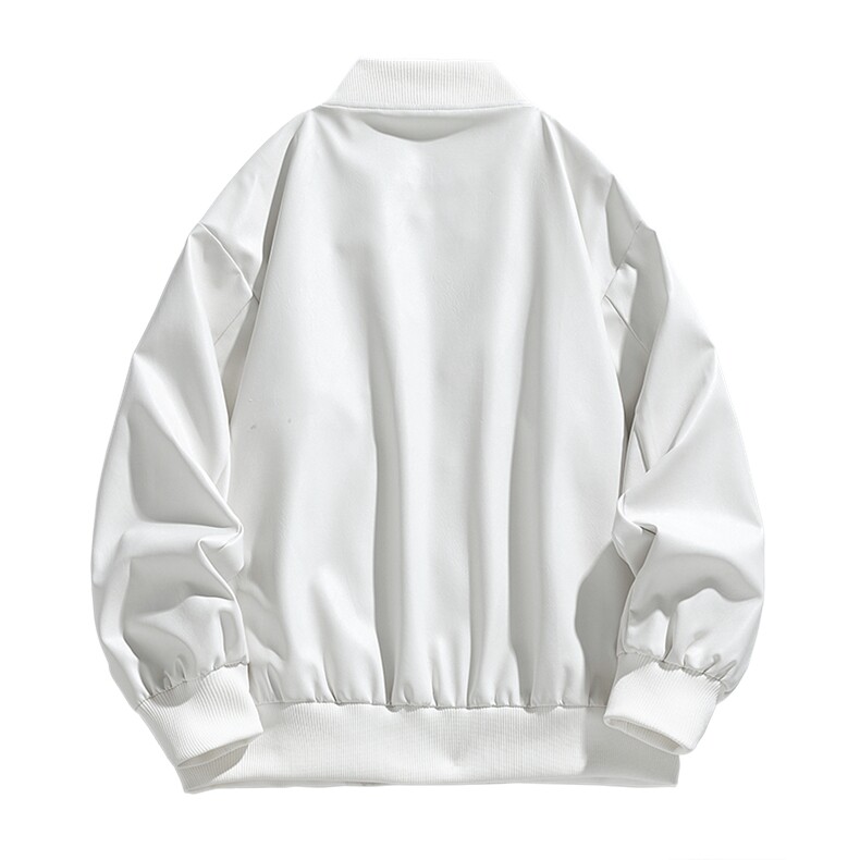 秋季大码2XL-8XL男士休闲棒球领绣花皮衣夹克外套,男装夹克,星座209