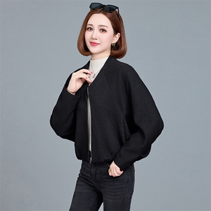 蝙蝠袖短款棒球服外套女2024秋季新款小个子宽松休闲百搭夹克上衣图片